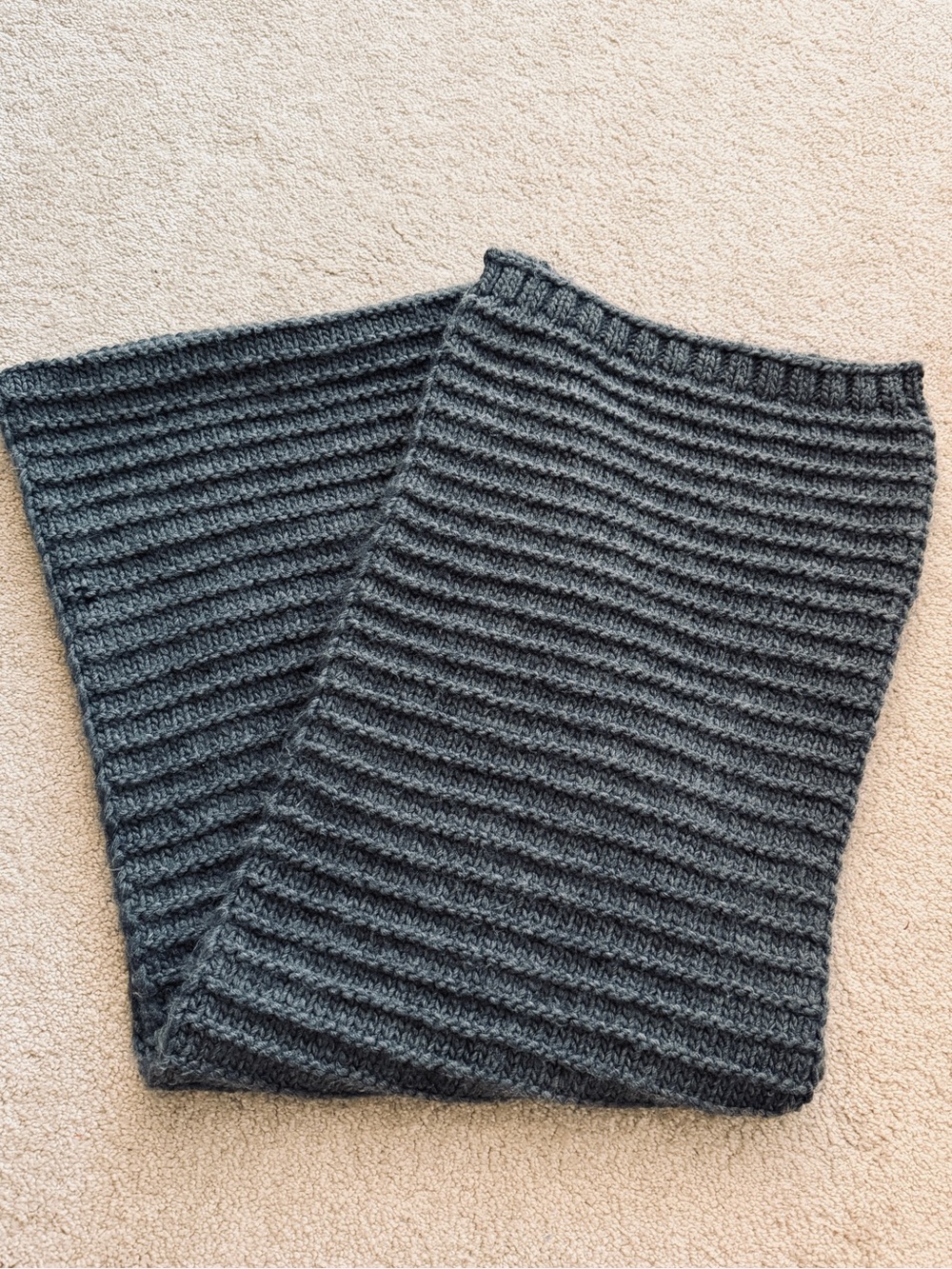 Zara Charcoal Ribbed Knit Scarf